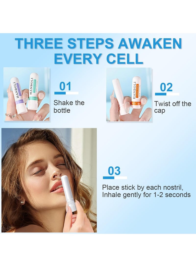 عصا أنفية لتعزيز الطاقة (عبوة من 4 قطع) عصا استنشاق أنفية محمولة لتحسين التنفس، منثول نقي وطبيعي يوفر تبريدًا منعشًا - Image 5